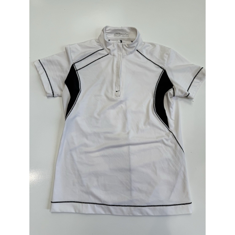 Nike Golf Shirt Womens XS Fit Dry 1/4 Zip Mock Neck Short Sleeve